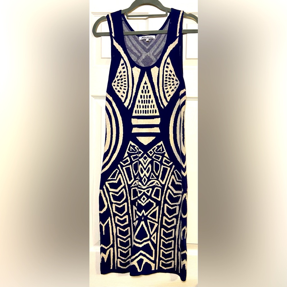 Stilettos women's knitted Navy & Cream Dress size Large